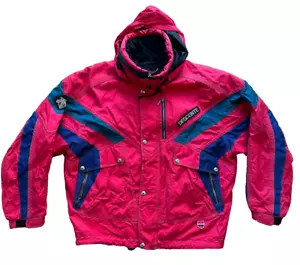 Vintage Descente Ski Colorblock Multipocket Red Gray Jacket Men’s Size XL - Picture 1 of 17