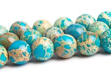 8MM Icy Blue Sea Sediment Imperial Jasper Beads Round Gemstone Loose Beads