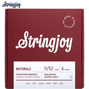 Stringjoy NB1152 Naturals Phosphor Bronze Acoustic Guitar Strings 11-52 - Picture 1 of 1