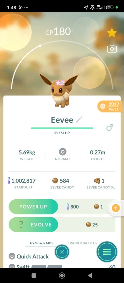 Pokemon Flower Crown Eevee Trade - Image 1 of 1