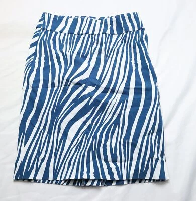 Falda para mujer Krazy Larry elástica con estampado de cebra NC3 azul marino/blanco talla 2 nueva con etiquetas Foto 1 de 4