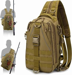 Fishing Backpack with Rod Holder Waterproof Fishing Tackle Gear Bag Fishing Gift - Picture 1 of 13