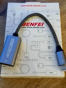Benfei USB-C auf HDMI Adapter - Kupplung Buchse 4K 60Hz UHD, 0,2m , Neu - Bild 1 von 4