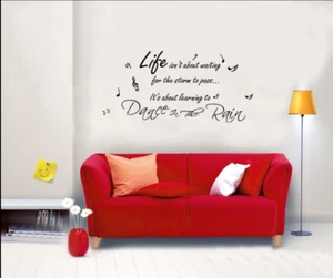 Hand Carving Dance In The Rain Music Mural Quote Art Wall Stickers UK 1037 - Picture 1 of 5
