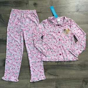 NWT Disney Store Pink Princess Girls 9/10 Flannel Pajama Set READ - Picture 1 of 7