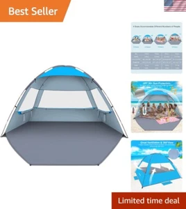Spacious UV Protection Beach Cabana with Mesh Windows - Ideal for 8-10 Friends - Picture 1 of 9