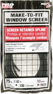 Prime-Line P 7517 Spline di fissaggio dello schermo, 0,130 pollici, 25 piedi, Nero (1 - Foto 1 di 4