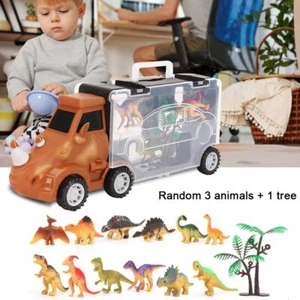 Dinosaur Truck Toy Transport Carrier Car Set Pull Back Dinosaur Car Boys Gifts - Picture 1 of 22