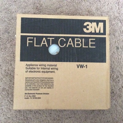 5X Carretel de 100 Pés 3M 3365/34 Condutor Redondo Cabo de Fita Plana 28AGW - Imagem 1 de 2