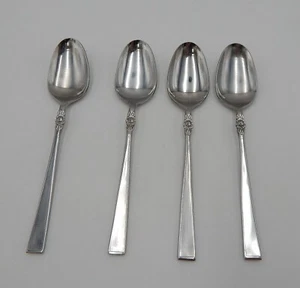 Stainless Steel Japan Rose Accented Motif Handle Flatware Teaspoons Lot of4 (A) - Picture 1 of 9