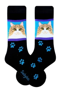 Calcetines para mujer Norwegian Forest Cat talla 9-11 patas Sabyloo moda nuevos - Imagen 1 de 1