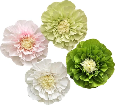 Crepe Paper Flower for Wall Psprt Pom Pom Decor Girls Birthday Party Backdrop Ba - Image 1 of 4