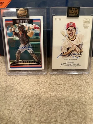 PAUL LO DUCA 2022 Topps Archives Auto lote de 2 - Mets y Nacionales de Nueva York  Foto 1 de 3