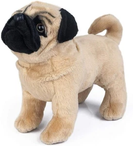 Brown Pug Dog Plush Doll 12 inches Stuffed Animals Toy Kids Christmas Gifts - Picture 1 of 8