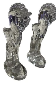 2 Vintage Mosser 11,5" Trojanisches Pferd stehend Pony Kunst Glas Figur Retro nicht mehr produziert - Bild 1 von 18