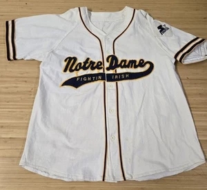 Vintage Notre Dame Fighting Irish Shirt Mens Large NCAA Baseball Starter 90s - Picture 1 of 6