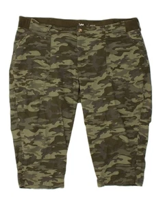 LEE Womens Plus Size Mid Rise Capri Trousers US 22 2XL W42 Khaki BZ90 - Picture 1 of 3