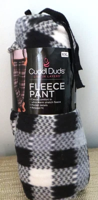 Calça Pijama Feminina de Lã Cuddl Duds Tamanho XXL Preta/Cinza Xadrez Lounge NOVA/pkg - Imagem 1 de 2