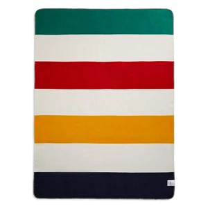 Coperta Hudson's Bay HBC spesse strisce audaci multistriscia lancio in pile 50” x 68” - Foto 1 di 7