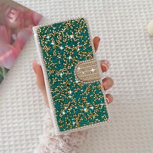 Bling Sparkle Diamond Case Glitter Wallet Card Pocket Holder Designed Cell Phone