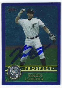 MIGUEL CABRERA MIAMI MARLINS SIGNED 2003 TOPPS CHRM BASEBALL CARD DETROIT TIGERS - Picture 1 of 1