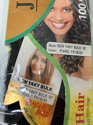 Trenzado/trenzado a granel 100 % cabello humano. Janet 16" Yaky color recto 1B/33 Foto 1 de 3