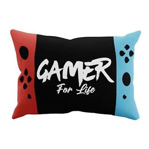 Gamer For Life Cushion Pillow Novelty Console Design 40 x 25cm Matches Bedding