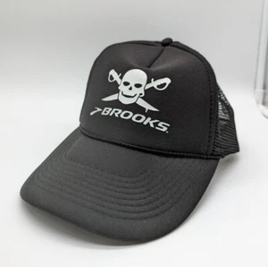 Brooks Pirate Mesh Running Otto Trucker SnapBack Hat - Black & White - GUC - Picture 1 of 8