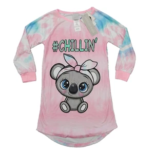 NWT Jellyfish Pajamas Girls Koala Pink Nightgown Night Soft Tie Dye Size 6X - Picture 1 of 8