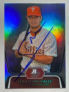 Sebastian Valle Signed Bowman #BPP99 2012 Card PhiladelphiaPhillies Auto MLB RAD