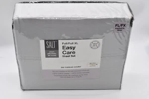 Juego de sábanas completo/XL de satén de algodón Easy Care, 300 hilos, en plata, SAL - Imagen 1 de 2