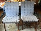 Knoll Mid Century Armless Blue (Steel Blue) Risom Lounge Chair - Set Of 2