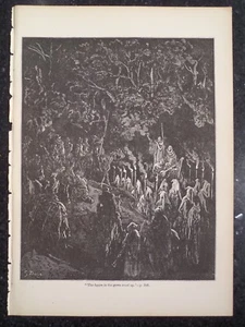 Artist Gustave Dore Don Quixote Figure In The Gown Stood Engraving 1870s - Picture 1 of 1