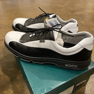 Ecco Gore-Tex Golf Shoes Leather Kilty Womens Size 42 US 11 Black White NIB - Picture 1 of 9