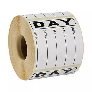 Lebensmittelhygiene Tag Punkt Lebensmitteletiketten Mindesthaltbarkeitsetiketten Rolle 500 Etiketten schwarz - Bild 1 von 11