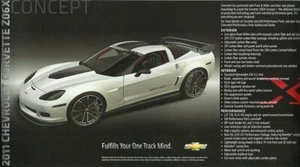2011 CHEVROLET CORVETTE Z06X and CAMARO SSX Concepts brochure card sheet US SEMA - Picture 1 of 2