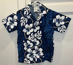 KY’s Boys Sz 4 Floral Button Down Aloha Hawaiian Cotton Shirt Made In Hawaii - Picture 1 of 3