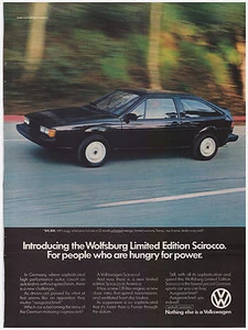 Volkswagen Wolfsburg 1983 original edición limitada Anuncio estampado de Scirocco vintage de VW - Imagen 1 de 1