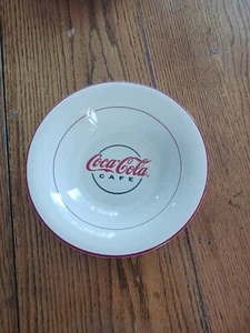 Set of 4 GIBSON Coca-Cola Cafe Red & Black Script & Border Soup Salad 9" Bowls - Picture 1 of 2