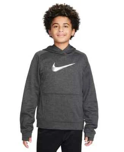 Nike Therma-FIT Pullover Training Hoodie Boys M Black/Anthracite/White L/S - Picture 1 of 16