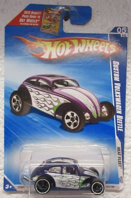 Purple 2009 HEAT FLEET Hot Wheels CUSTOM VOLKSWAGEN BEETLE 121/190 (M) - Image 1 of 2