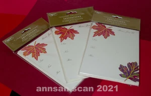 3 Pakete mit 8 NEUEN CASPARI Gallery Collection Einladungen mit Umschlägen Herbstblätter - Bild 1 von 3
