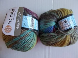 YarnArt Harmony wool blend roving yarn, Multi A5, lot of 2, (87 yds each) - Picture 1 of 3