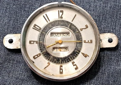 RARE 1948 BUICK SUPER CLOCK & GAS GAUGE VEHICLE PART STEAMPUNK Foto 1 de 4