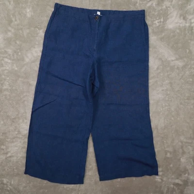 J. Jill любовь льняной синий широкие ноги укороченные брюки женщин большой новый с Ярлыками Beach богемное - Изображение 1 из 4