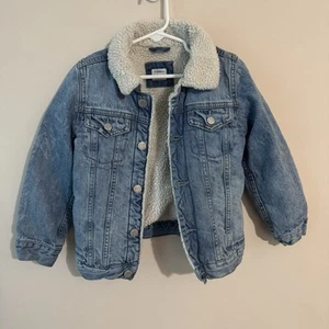 Baby Gap Sherpa Lined Denim Jacket Unisex Size 5 Years - Picture 1 of 10
