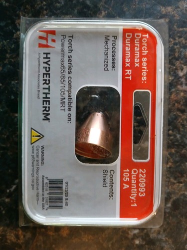 HYPERTHERM 220993 DURAMAX RT 105A MECH SHIELD DEFLECTOR POWERMAX 65 85 ...