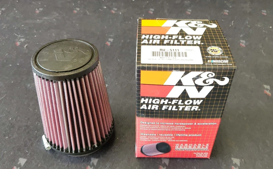 K&N Performance Upgrade Cone Air Filter Airfilter RU-5111 Clamp on  3" ID - Image 1 of 1