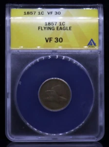 1857 Flying Eagle Penny ANACS VF30 - Picture 1 of 4