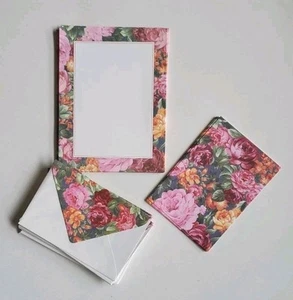 Vintage Sangamon Blumen Briefpapier Blätter 48, gefaltete Notizkarten 7, Umschläge 26 - Bild 1 von 11